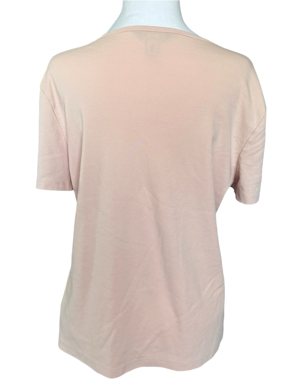 Lauren Ralph Lauren Blush Pink Stretch Cotton Crew Neck Tee Shirt XL LRL - Picture 4 of 10